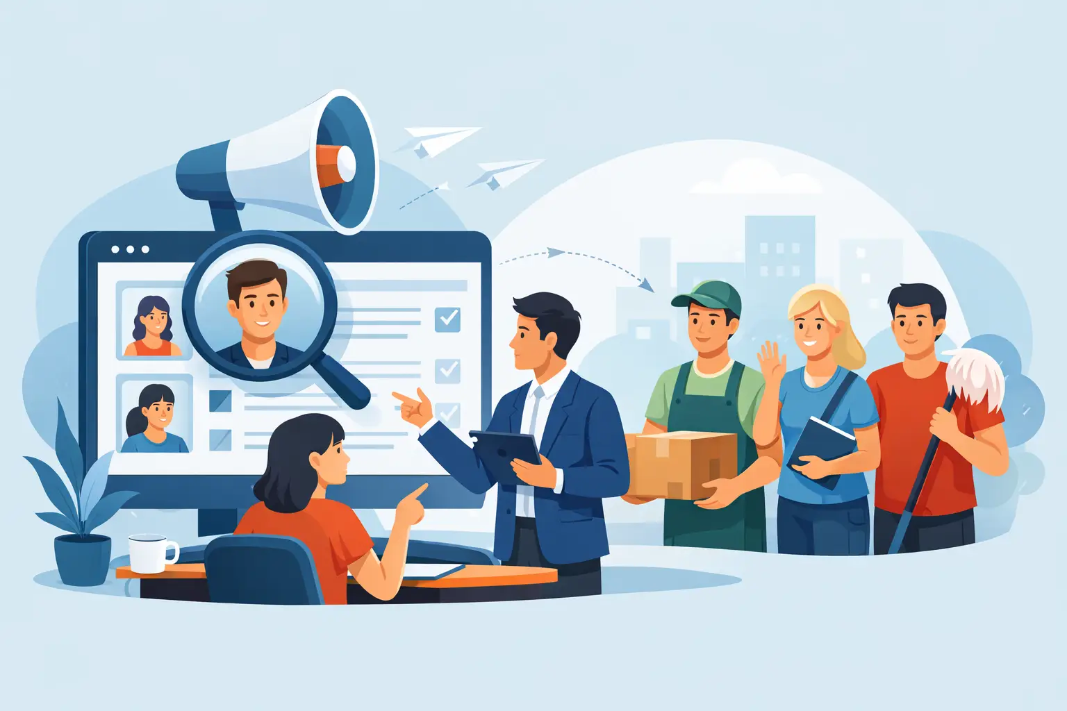 Příklad náboru brigádníků přes inzerci